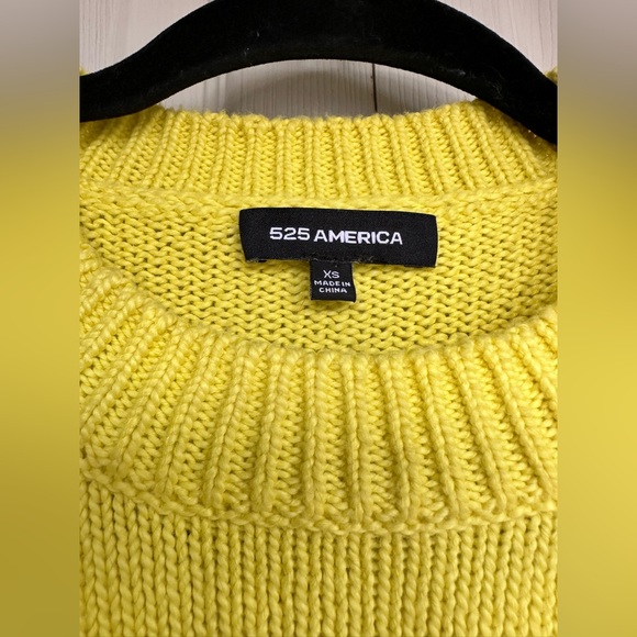 525 America yellow crewneck cotton sweater size XS - Picture 6 of 9